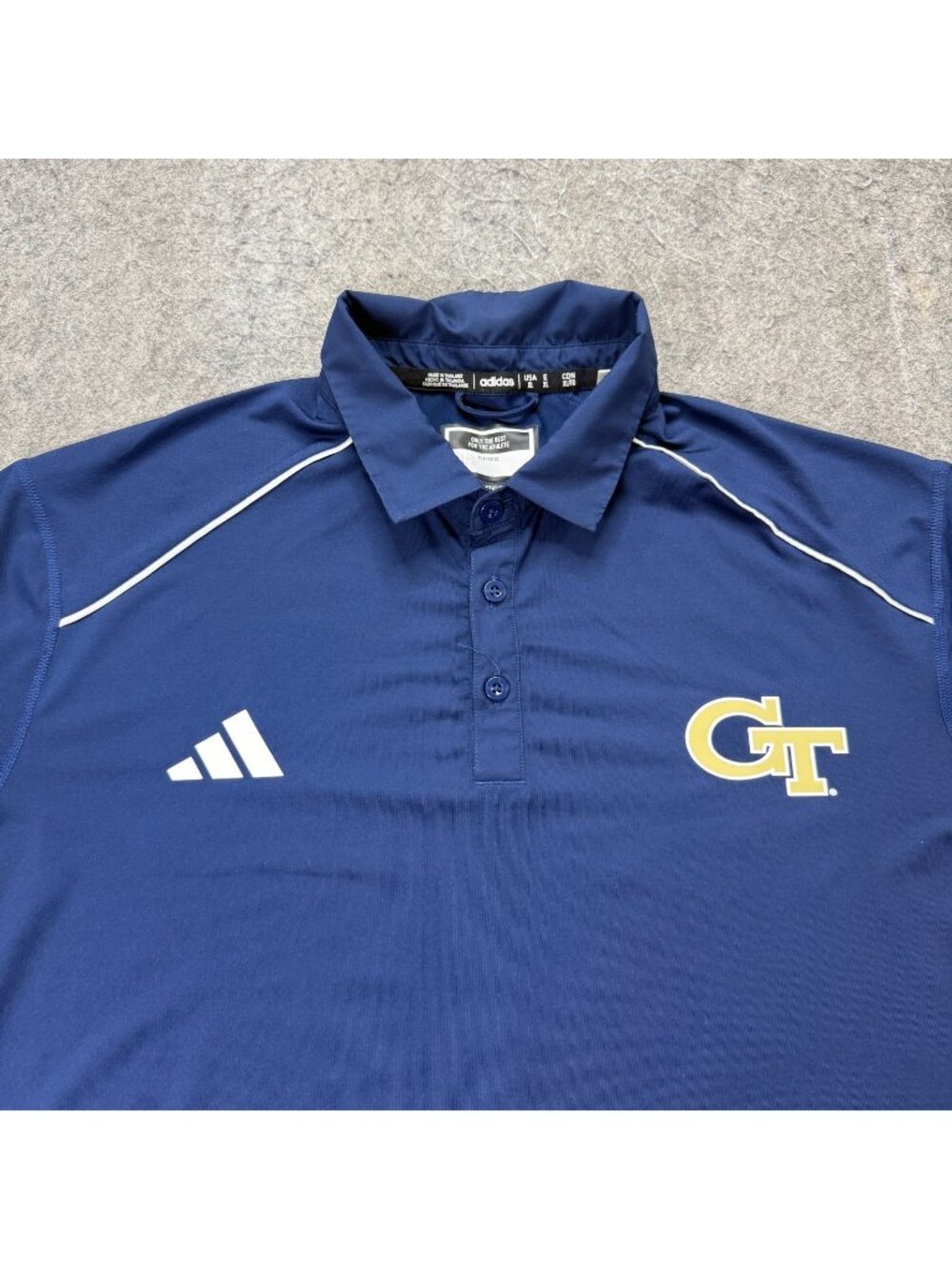 Georgia Tech Yellow Jackets Adidas Performance Polo Shirt Men XL Blue 063